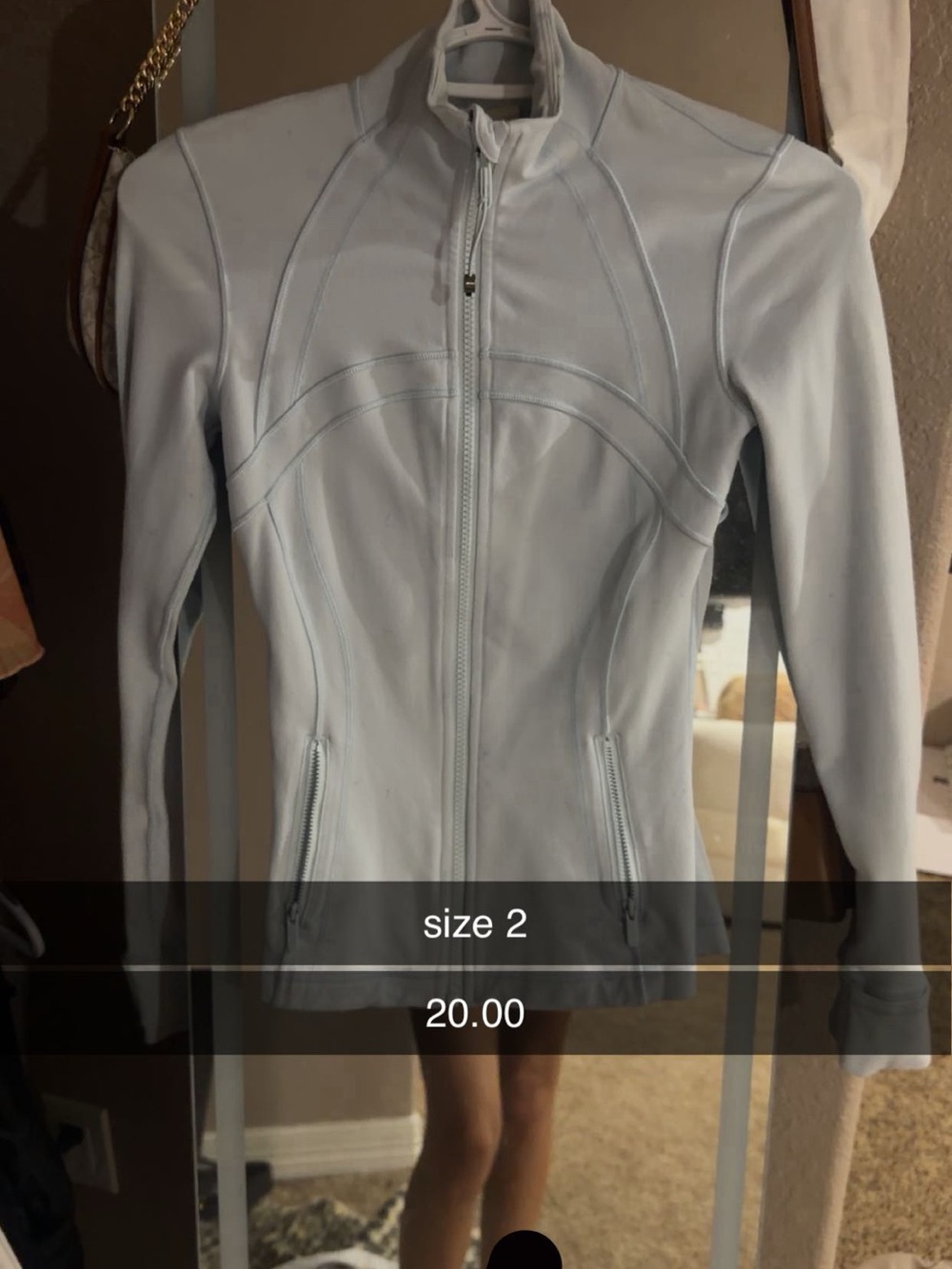 lululemon athletica Pale Blue Zip-Up Bomber Jacket